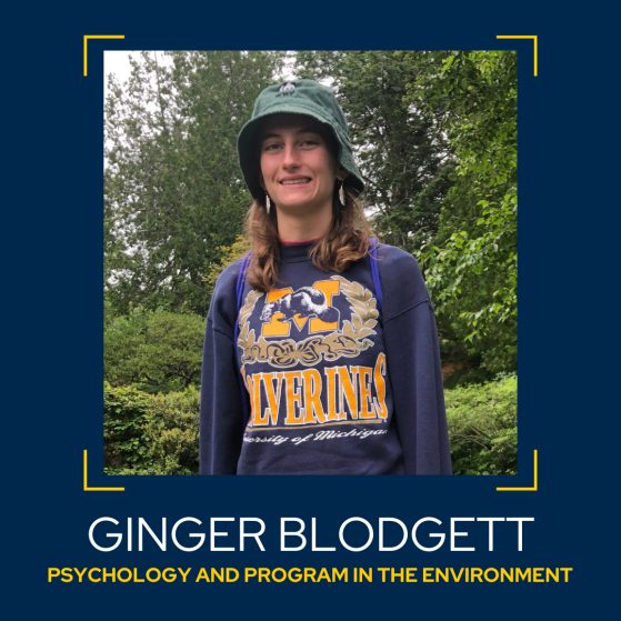 Image of Ginger Blodgett, Psychology & Program in the Environment Major.