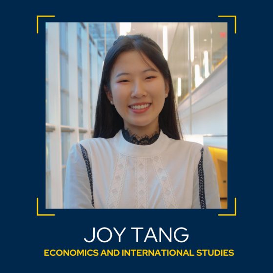 Image of Joy Tang, Economics and International Studies major.