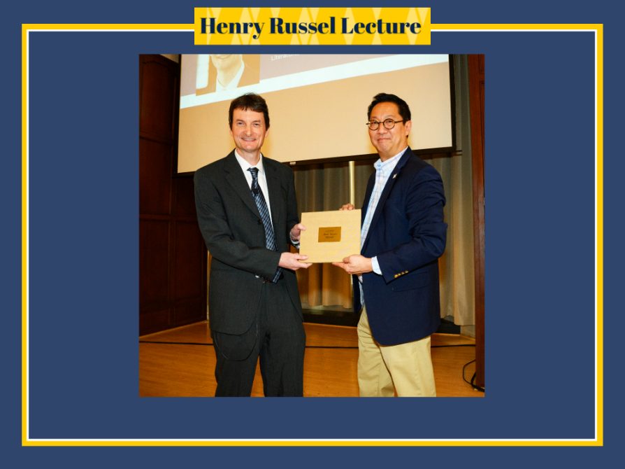 President Santa J. Ono Presents Mark Newman with Henry Russel Lecture Award 
