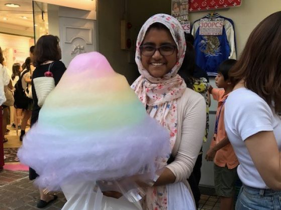 Tazia Miah with cotton candy