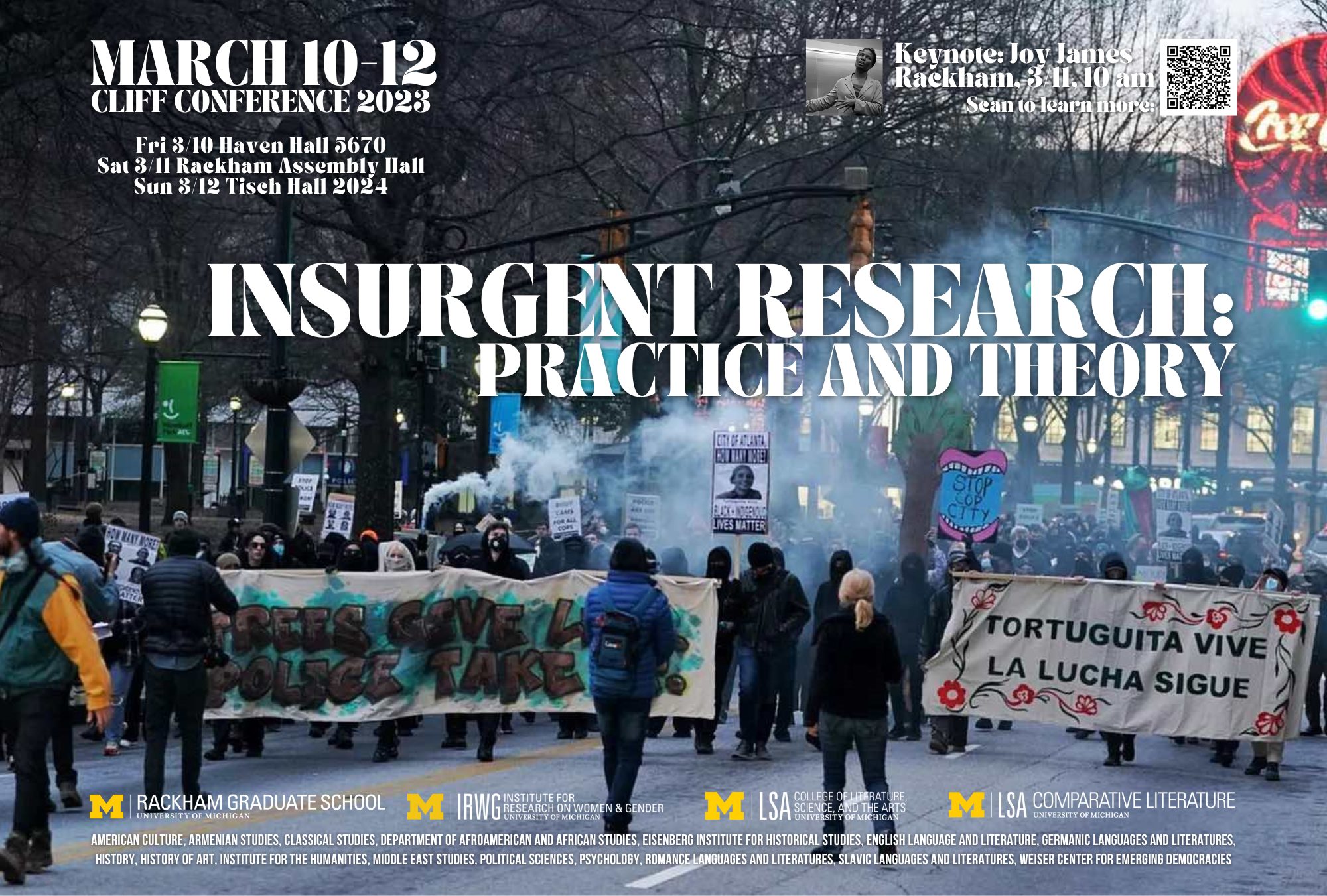 Flyer for the 27th Annual Comparative Literature Intra-Student Faculty Forum: Insurgent  Research: Practice and Theory