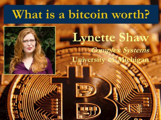 Slide with photo of Lynette, Talk Tile and Bitcoin graphic.
