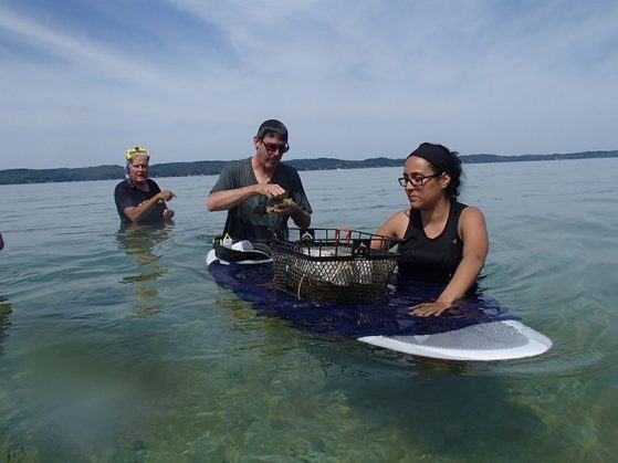 Kristel Sanchez researching an algal bloom in northern Michigan's Torch Lake