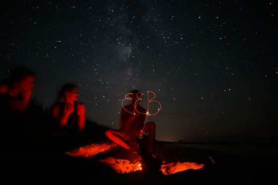 Honorable mention: Rumaan Malhotra, EEB PhD students enjoy a starry sky at Sleeping Bear Dunes, Michigan.