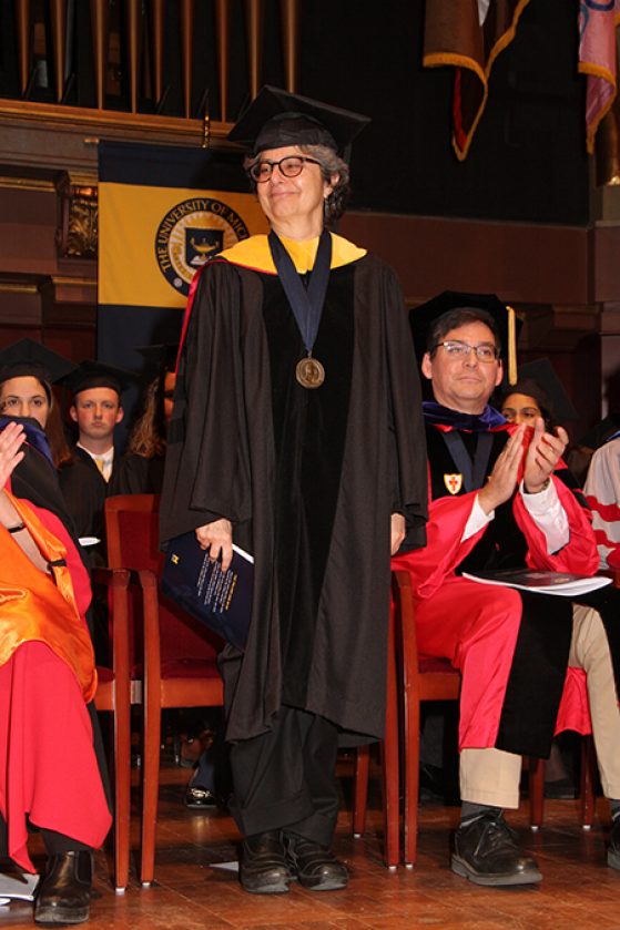 Deborah Goldberg being honored with her Arthur F. Thurnau Professorship in 2017.