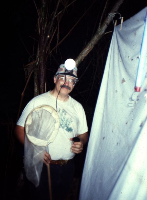 Barry OConnor collecting insects/mites in Costa Rica (~1990).