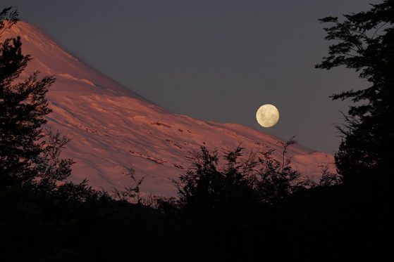 Third place: Rumaan Malhotra’s “Alpenglow on Volcan Osorno, as the moon rises,” southern Chile.
