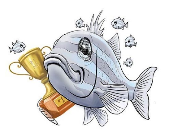 Fish carrying trophy. 