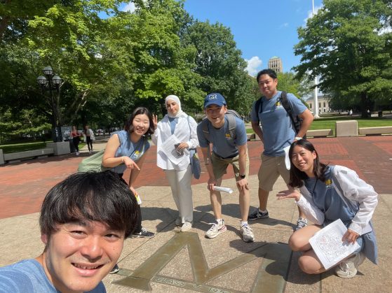 Summer EAP Students Step on the M on the Michigan Diag
