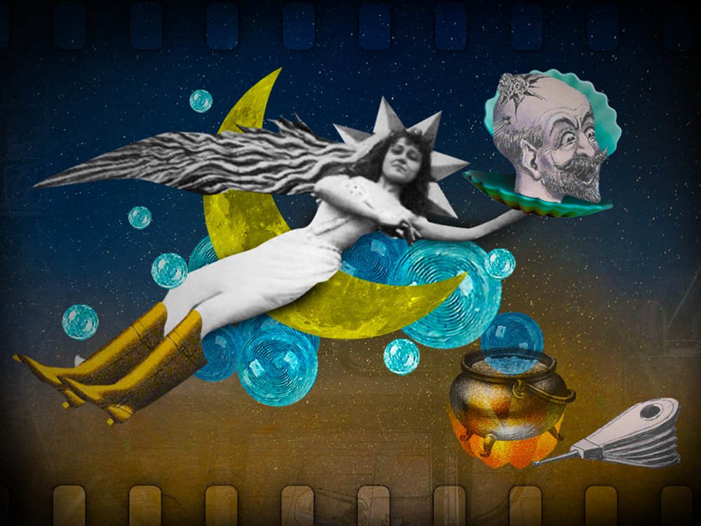 Collage featuring images from the films of Georges Méliès.