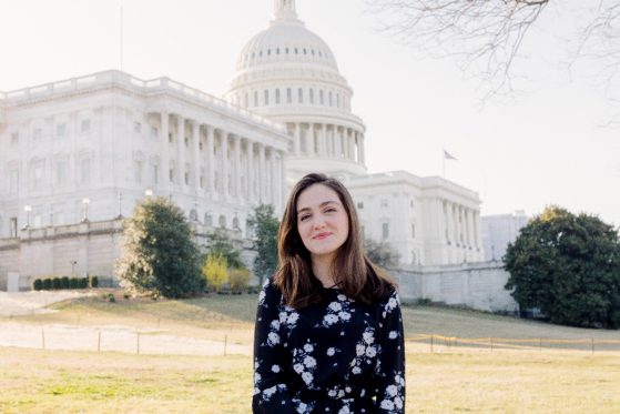 MIW student Emily Crabtree at the U.S. Capitol Building