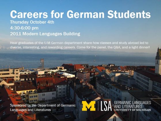 german career alumni panel infographic