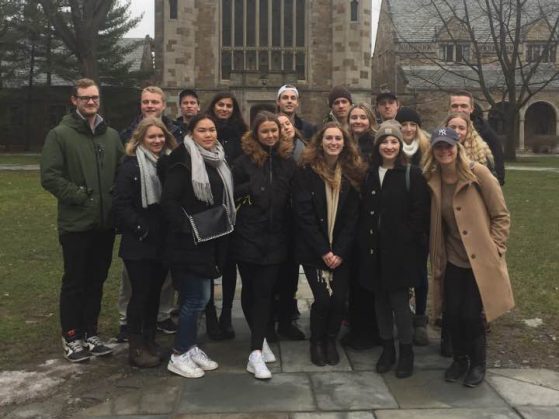 Swedish Students touring landmarks in Sweden on the Spring Break Study Tour.