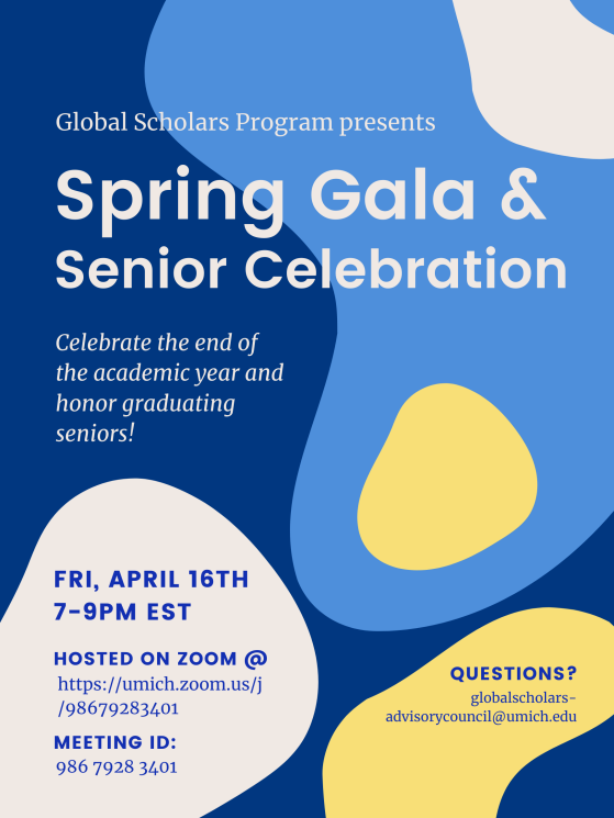 GSP Spring Gala image of informational flyer with event time and date