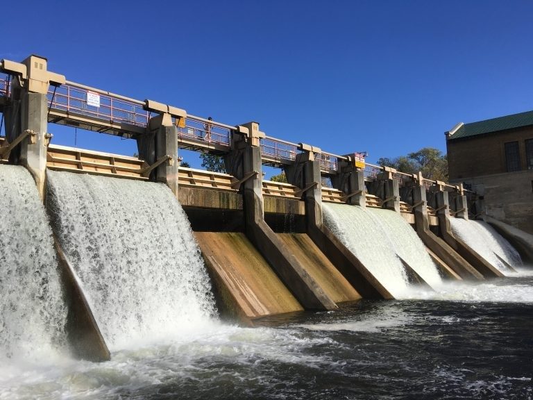 Water coming out of the Barton Dam