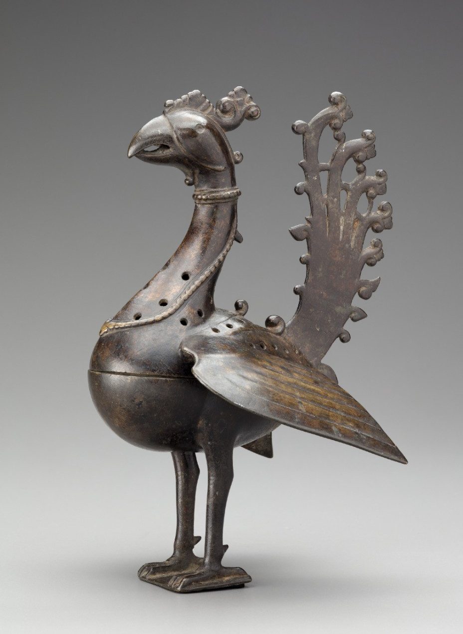 India (Deccan), Peacock-shaped Incense Burner, late 15th–mid-16th century, brass. Detroit Institute of Arts, Museum Purchase, Ernest and Rosemarie Kanzler Foundation Fund, 2022.1.