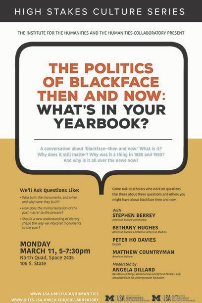 The Politics of Blackface Then and Now: What's in your yearbook? Event Poster.