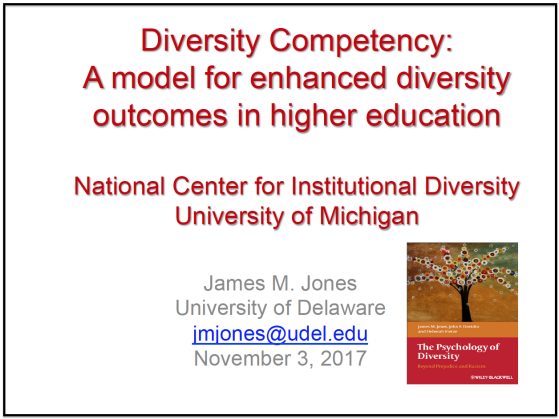 Diversity Competency: A Model For Enhanced Diversity Outcomes In Higher Education