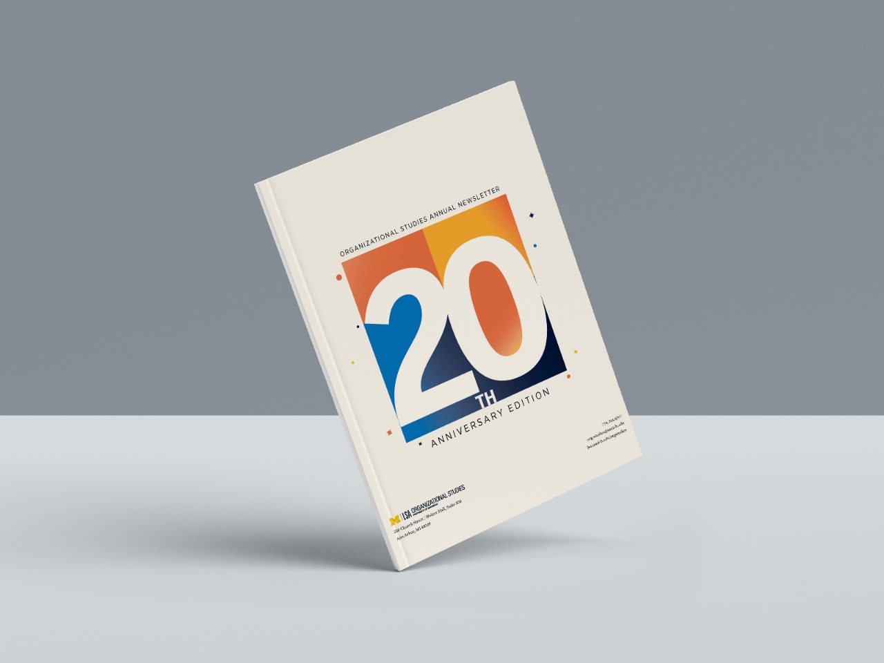 A magazine mockup of the 2021-2022 newsletter cover