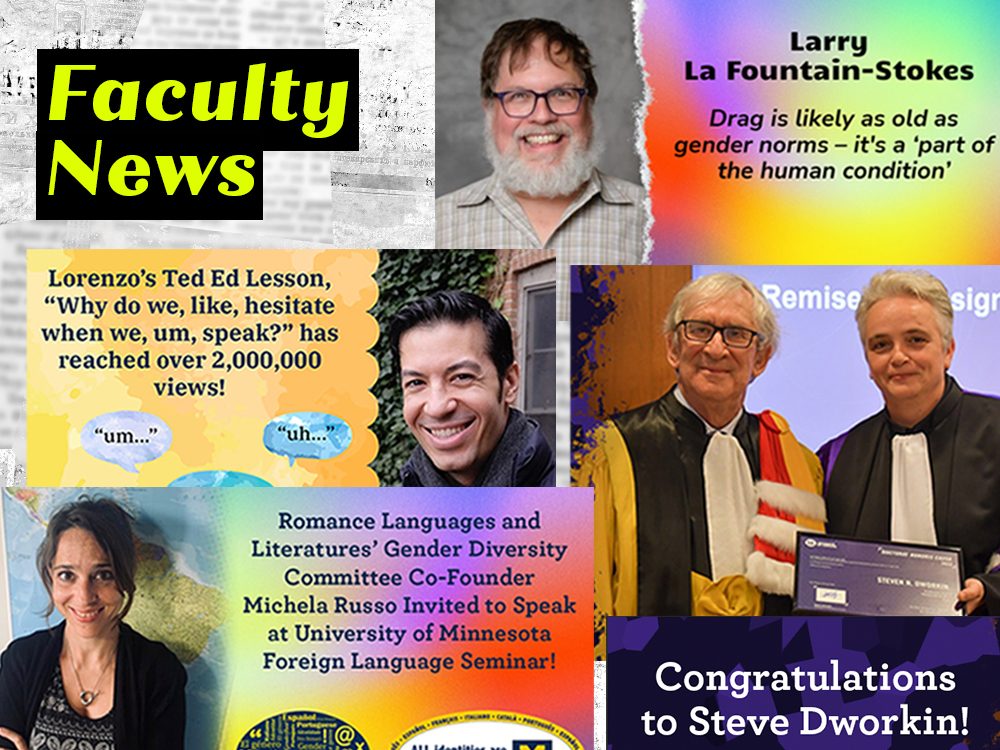 A collage displaying the accomplishments of RLL faculty