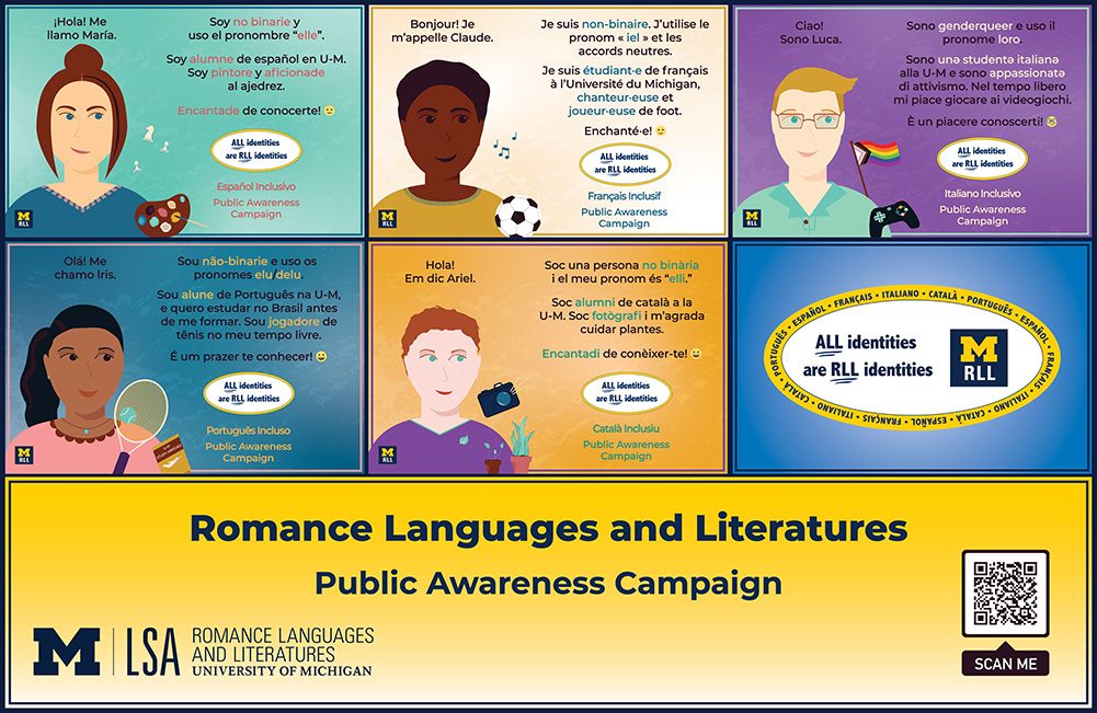 Romance Languages and Literatures' Gender Diversity Committees' Public Awareness Campaign Poster