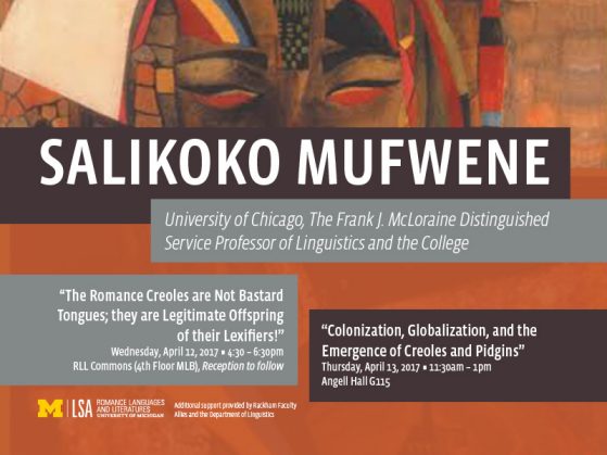 Poster for Salikoko Mufwene event