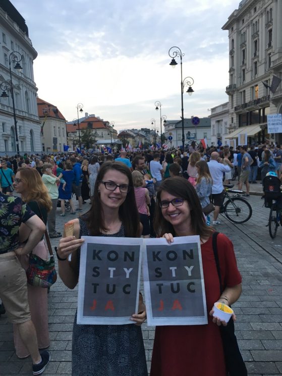 Aleks Marciniak and Alena Aniskiewicz in Warsaw, Poland, on July 24, 2017.