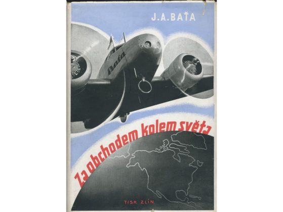 Dust jacket of J. A. Bata’s Flying for Business Around the World, Zlín 1937