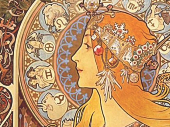 Zodiac by Alphonse Mucha, a Czech Art Nouveau painter