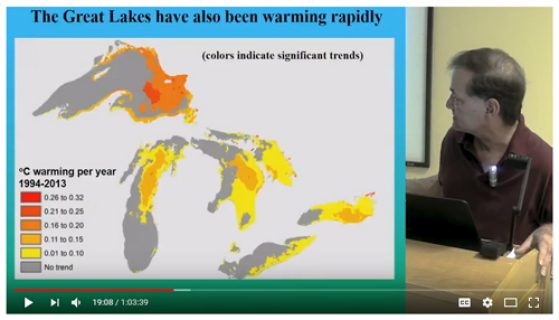 Image of great lakes warming from video presentation