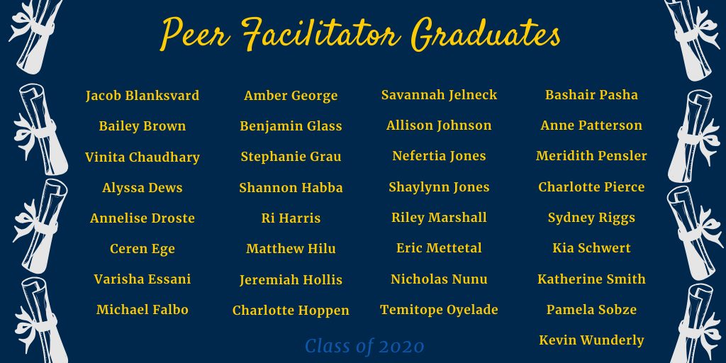 Full list of Peer Facilitators graduating with the class of 2020