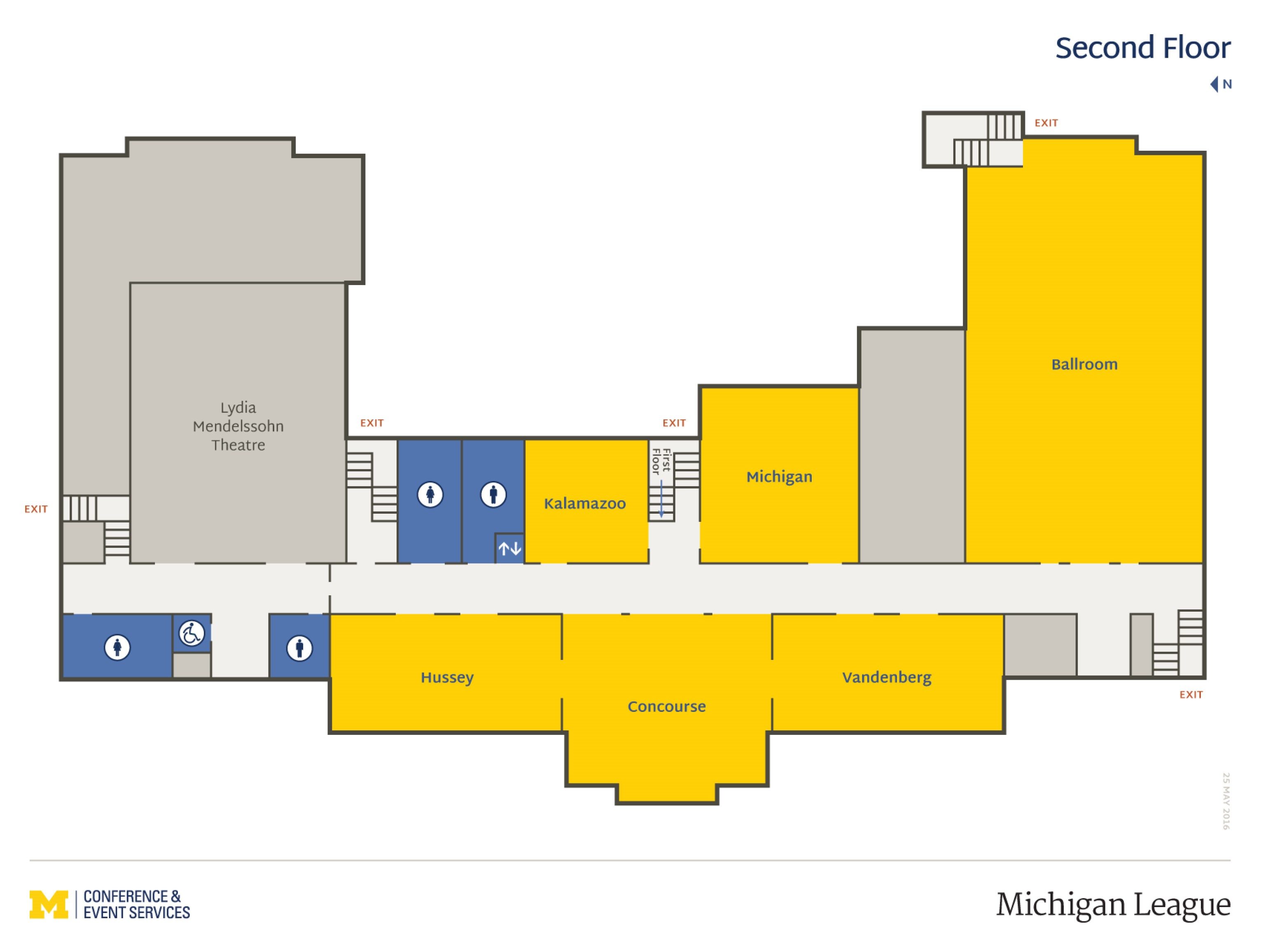 Michigan League 2nd Floor - Floor Map