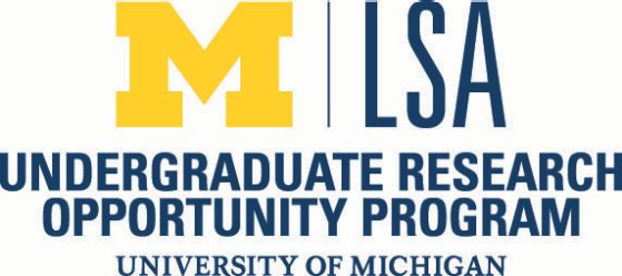 UROP Logo (top to bottom) top; maize block M | LSA, middle: "Undergraduate Research Opportunity Program" bottom: "University of Michigan" against a white background