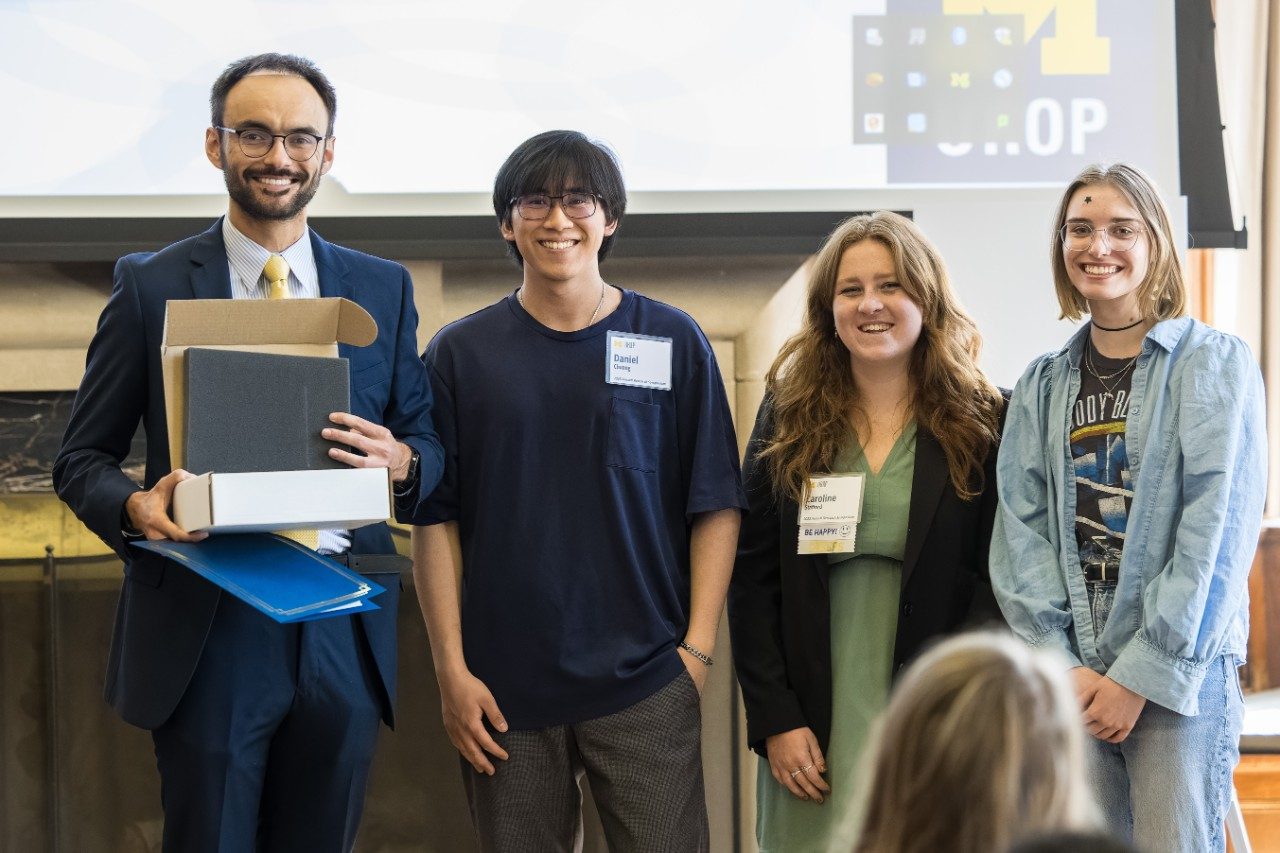 2019 Outstanding Research Mentor Award Winner Zachary Reese, Ph.D. Candidate and his UROP Students.
