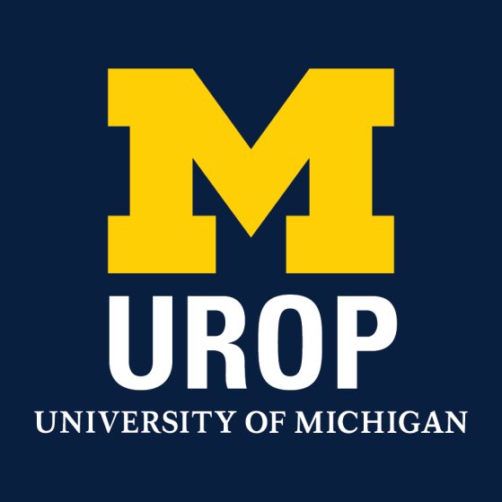Blue Box with Block M above UROP above "University of Michigan"